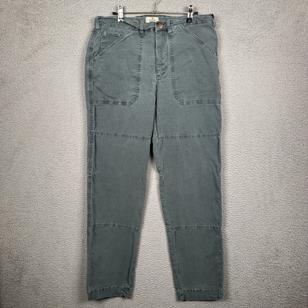 Marine Layer Pants Mens 33 Blue Gray Breyer Relaxed Utility Preppy Heritage